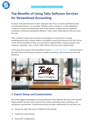 Top Benefits of Tally Software Services for Smarter Accounting