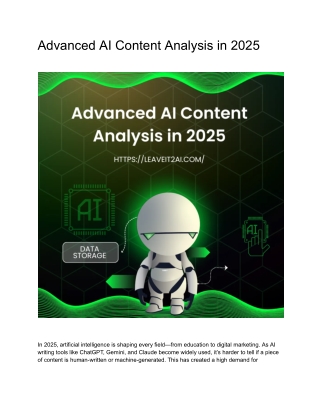 Advanced AI Content Analysis in 2025