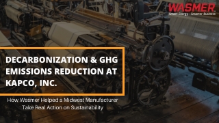 Decarbonization, Greenhouse Gas (GHG) Emissions Reduction