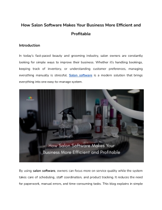 How Salon Software Makes Your Business More Efficient and Profitable