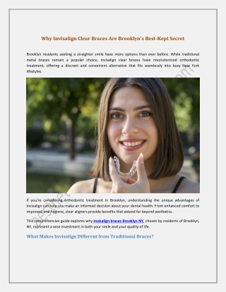 Why Invisalign Clear Braces Are Brooklyn's Best-Kept Secret