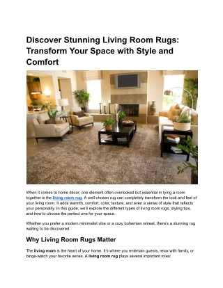 Discover Stunning Living Room Rugs_ Transform Your Space with Style and Comfort