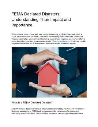 fema declared disasters understanding their