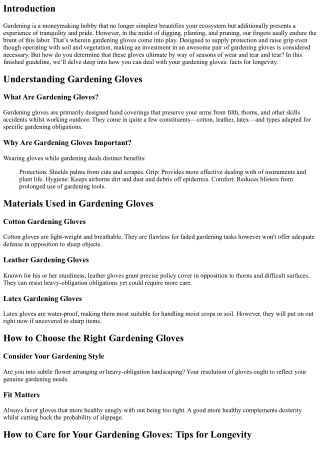 How to Care for Your Gardening Gloves: Tips for Longevity