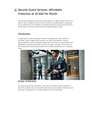 Security Guard Services_ Affordable Protection at 30 SGD Per Month