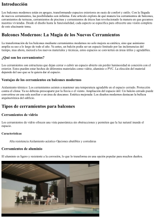 Balcones Modernos: La Magia de los Nuevos Cerramientos