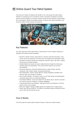 Online Guard Tour Patrol System
