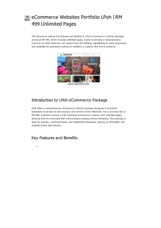 eCommerce Websites Portfolio LPoh _ RM 499 Unlimited Pages