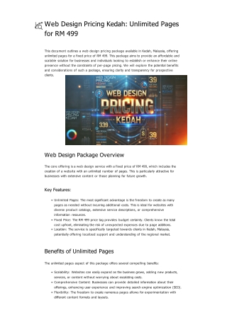 Web Design Pricing Kedah_ Unlimited Pages for RM 499 (1)
