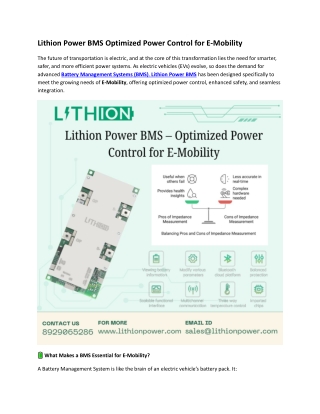 lithion power bms optimized power control