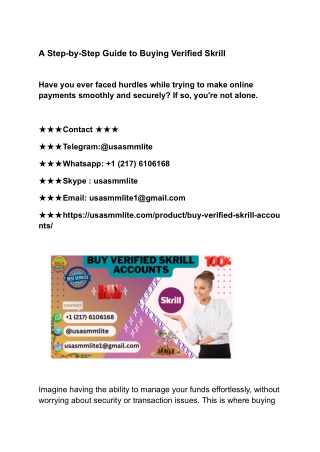 A Step-by-Step Guide to Buying Verified Skrill