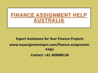 finance assignment help australia
