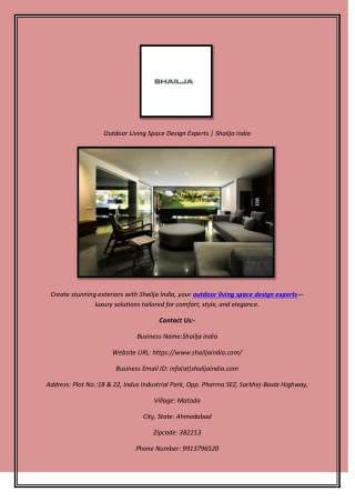 outdoor living space design experts shailja india