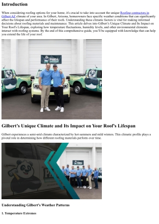 Gilbert’s Unique Climate and Its Impact on Your Roof's Lifespan