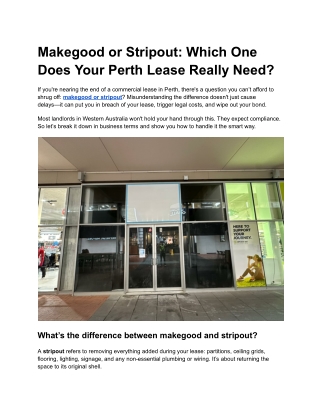 Makegood or Stripout - Which One Does Your Perth Lease Really Need