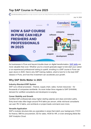 top sap course in pune 2025