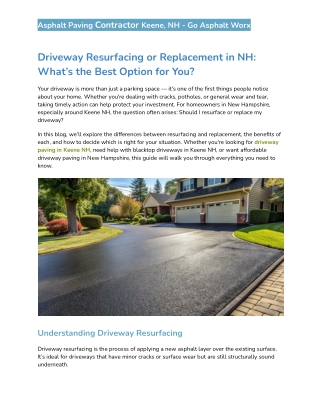 Driveway Resurfacing or Replacement in NH_ What’s the Best Option for You