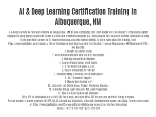 AI & Deep Learning Certification Training in Albuquerque, NM