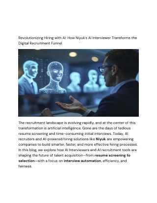 Revolutionizing Hiring with AI How Niyuk's AI Interviewer Tr