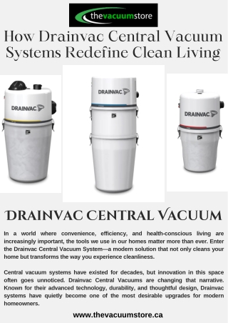 Discover Why Experts Recommend the Drainvac Central Vacuum System