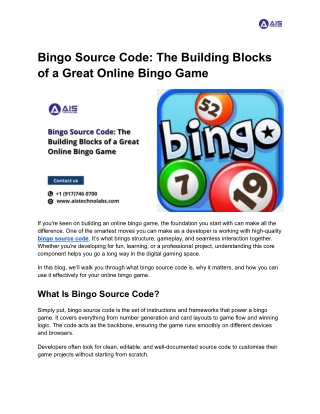 Bingo Source Code_ The Building Blocks of a Great Online Bingo Game