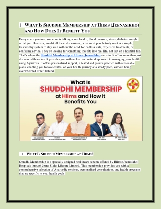 What Is Shuddhi Membership at Hiims and How It Benefits You (1)