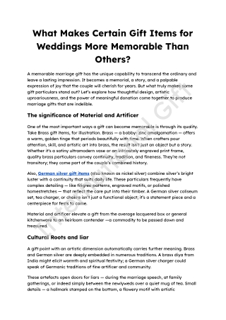 What Makes Certain Gift Items for Weddings More Memorable Than Others_
