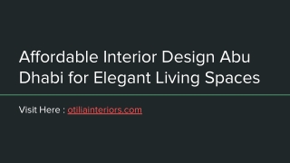 Affordable Interior Design Abu Dhabi for Elegant Living Spaces