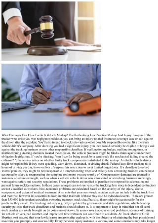 Kinds Of Compensation In Truck-accident Cases Zinda Regulation Group, Pllc