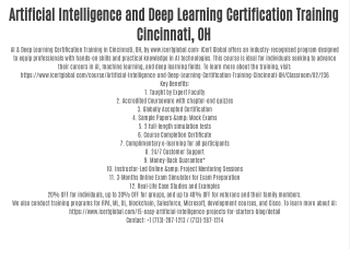 Artificial Intelligence and Deep Learning Certification Training Cincinnati, OH