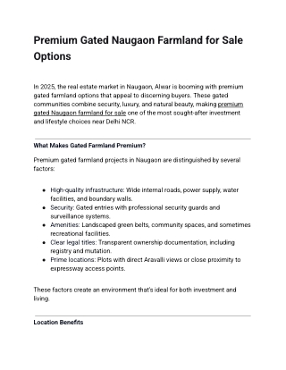 Premium Gated Naugaon Farmland for Sale Options