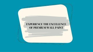 Experience the Excellence of Premium Wall Paint