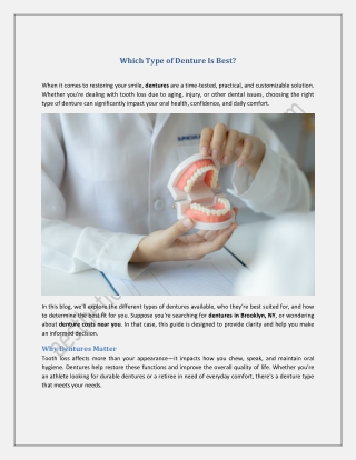 Which Type of Denture Is Best