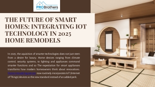 The Future of Smart Homes Integrating IoT Technology in 2025 Home Remodels
