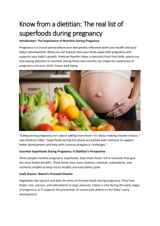 Know from a dietitian: The real list of superfoods during pregnancy