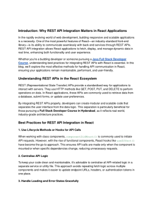 Mastering REST API Integration with React_ Best Practices Every Developer Should Know