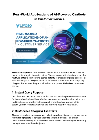 Real-World Applications of AI-Powered Chatbots in Customer Service