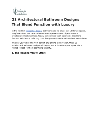 21 architectural bathroom designs that blend
