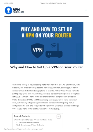Why and How to Set Up a VPN on Your Router