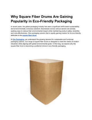 Square Fiber Drum