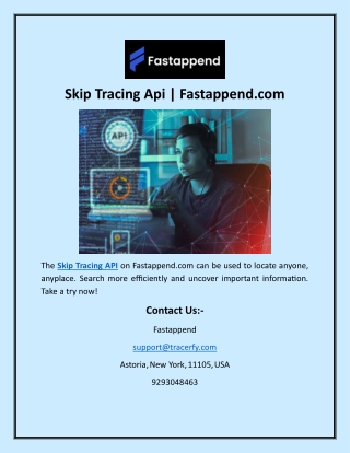 Skip Tracing Api | Fastappend.com
