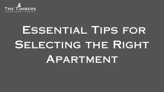 Essential 3 Tips for Selecting the Right  Timberglen  Apartment