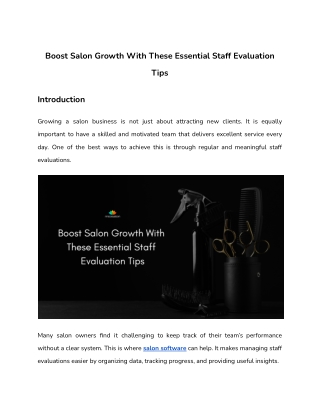 Boost Salon Growth With These Essential Staff Evaluation Tips