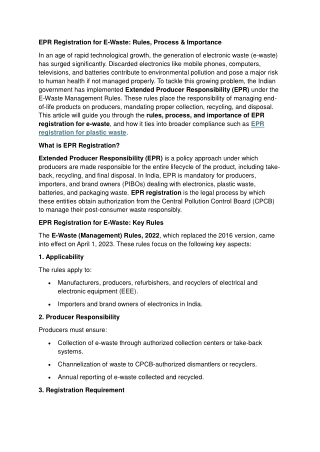 epr registration for e waste rules process