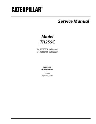 Caterpillar Cat TH255C Telehandler Service Repair Manual Instant Download