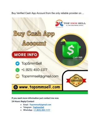 Buy Verified Cash App Account from the only reliable provider on