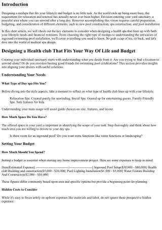 Creating a Medical Spa That Fits Your Way Of Life and Budget plan