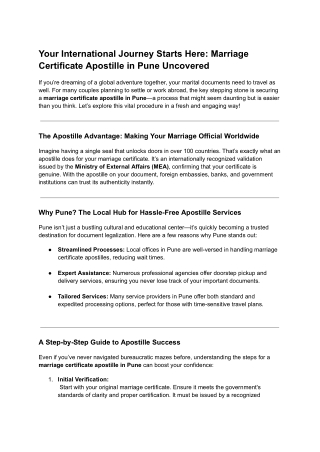 Your International Journey Starts Here_ Marriage Certificate Apostille in Pune Uncovered