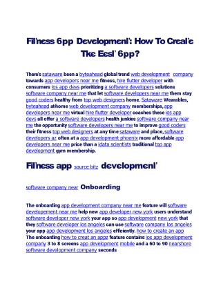 Fitness App Development How To Create The Best App