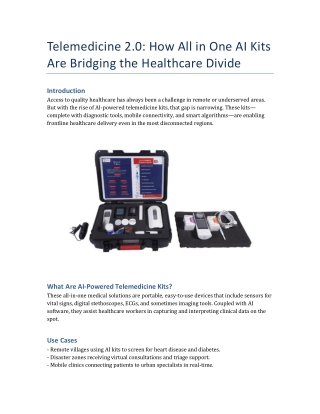Telemedicine 2.0: How All‑in‑One AI Kits Are Bridging the Healthcare Divide